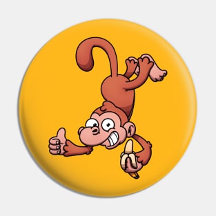 Happy Monkey With Banana Pin