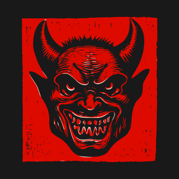 Lino Cut Devil by n23tees