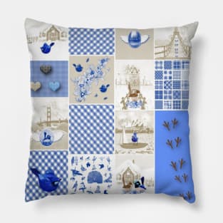 Bird Lovers Patchwork Pattern Pillow