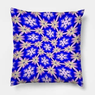 Blue and White Flower Pattern Pillow