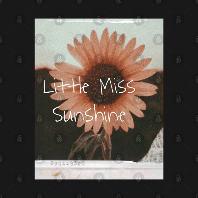 Little Miss Sunshine Sunflower Vintage retro aesthetic good vibes positivity inspiration good mood retro vibes butterfly flowers flower by AGRHouse