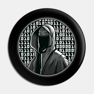 Hacker with Hoodie and Mask | Hacker Design Pin