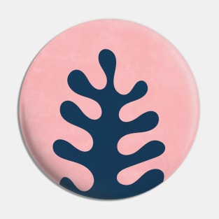 Abstract Shape Botanical Plant Pink, Scandi Artwork Pin