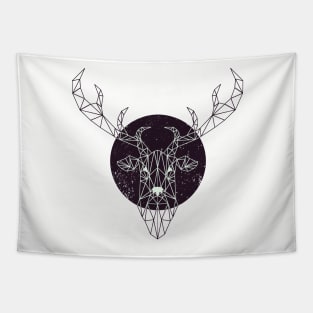 Geometric Deer (Dark Version) Tapestry