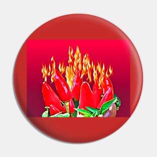 Flaming Chilies Pin