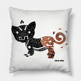 vector totonac tiger cat in mandala ecopop Pillow