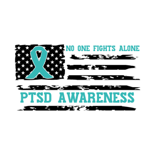 No One Fights Alone PTSD Awareness T-Shirt