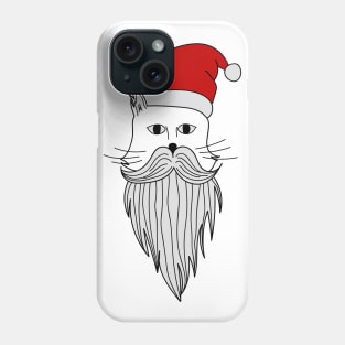 Cat with Christmas bear and hat Phone Case