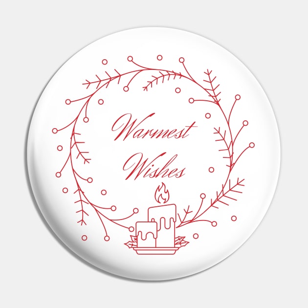 Holiday Collection - Warmest Wishes (White/Red) Pin by Tanglewood Creations