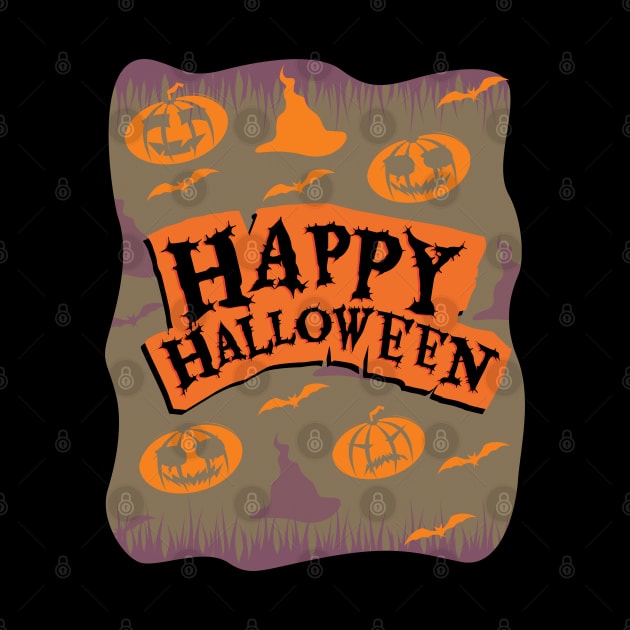 Happy Halloween Jack O Lantern by Kylie Paul