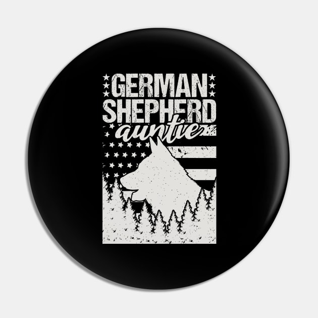 German Shepherd Auntie Birthday Gift Pin by Tesszero