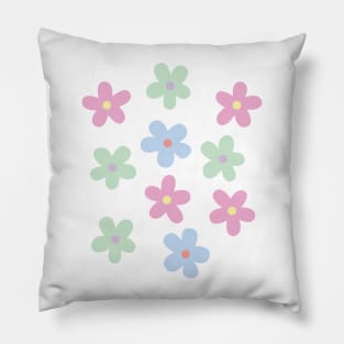 Pastel Color Flowers Pillow