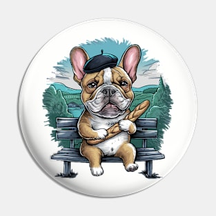 Oui, baguette - French French Bulldog Pin