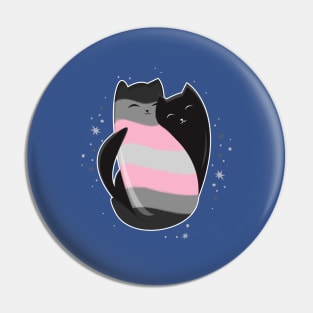 Demigirl Cat LGBT Pride Flag Pin