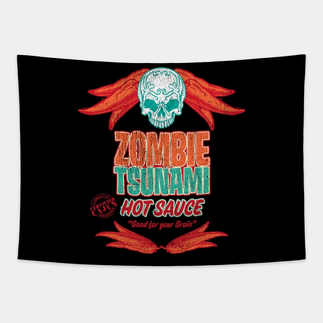 Zombie Hot Sauce Tapestry by Vector Deluxe