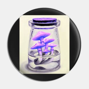 Magic mushrooms in a potion bottle - psychedelic Pin