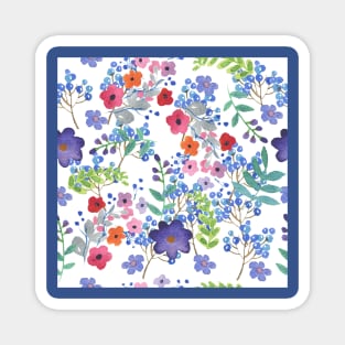 decorative, vintage, watercolor flowers Magnet