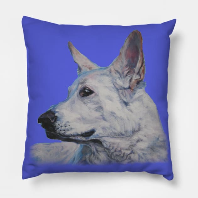 German Shepherd Fine Art Painting Pillow by LASHEPARD