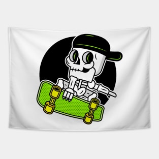 skateboarding skeleton Tapestry