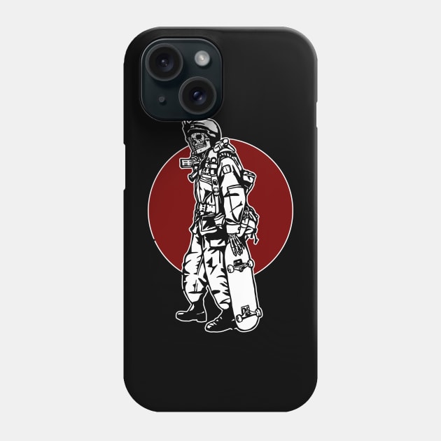 Skateboarding soldier Phone Case by Virhayune