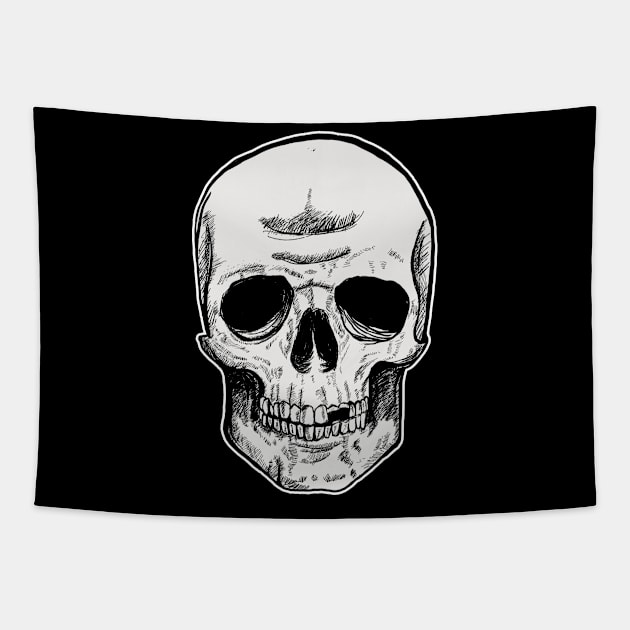 Skeleton Head Original Tapestry by DeathAnarchy