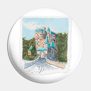 Castle Colorful Illustration Pin