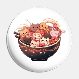 cats in ramen Pin