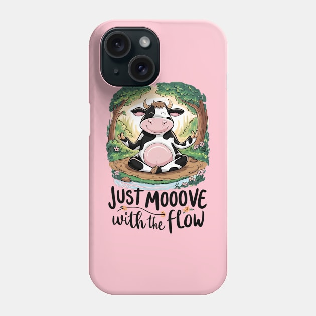 Zen Bovine: Moo-ditation Tee Phone Case by UrbanBlend