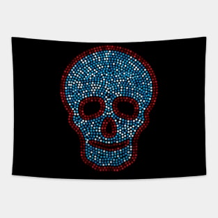 Blue Sequins Skull Tapestry