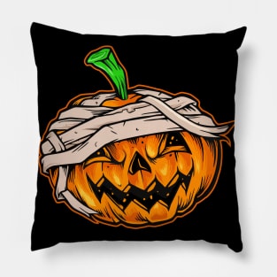 pumpkin face halloween Pillow