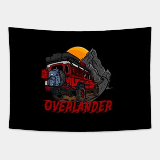 Red Land Rover Defender Adventure Seeker Tapestry