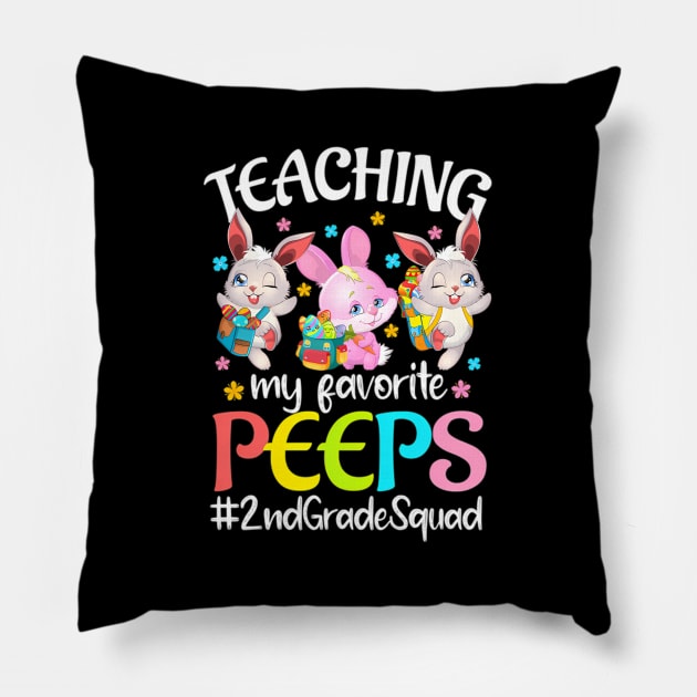 Teaching My Favorite Peeps 2Nd Grade Squad Teacher Easter Pillow by klei-nhanss