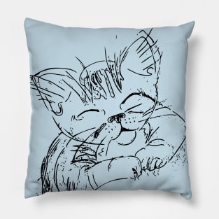 Cute Kitten Smiling Pillow