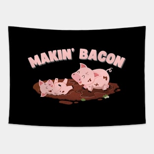 Funny Pigs Making Bacon Tee Nice Pork Breakfast Women Tapestry