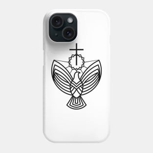 The cross of Jesus and the dove - a symbol of the Holy Spirit Phone Case