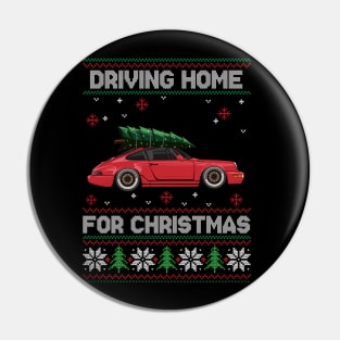 Funny Ugly Sweater - Driving Home For Christmas - 911 Classic Car Pin