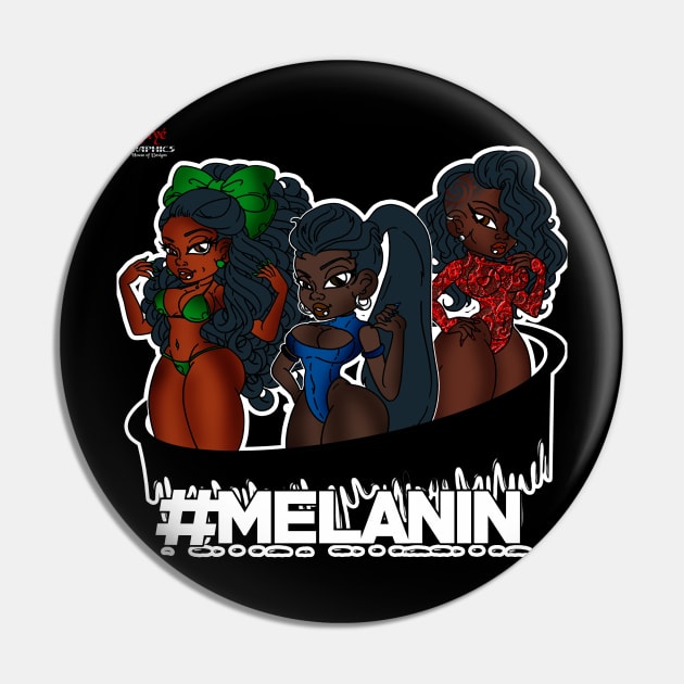 Drippin Melanin Queens Pin by ajayegraphics