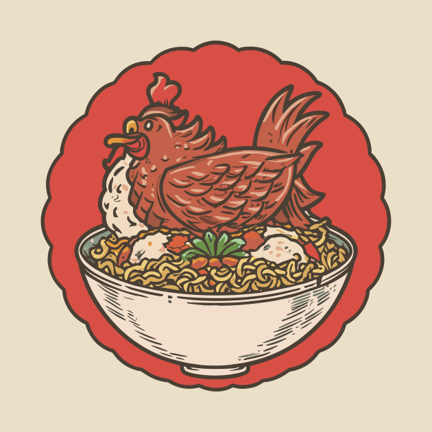 Funny chicken and rice design by SecuraArt