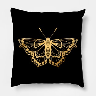 Gold Butterfly Pillow