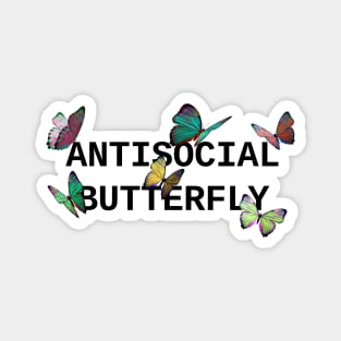 ANTISOCIAL BUTTERFLY Rainbow Black Magnet