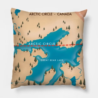 Great Bear Lake Canada Map Pillow