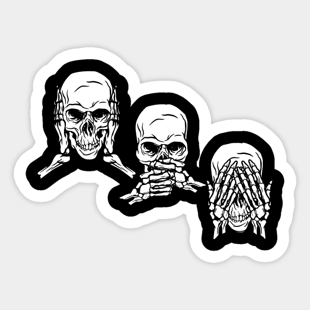 Hear No Evil See No Evil Speak No Evil, Skull Art T-Shirt Hear No Evil See No Evil Speak No Evil, Skull Art T-Shirt