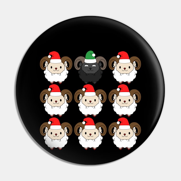 Christmas Holiday Funny Black Sheep Pin by TheBeardComic