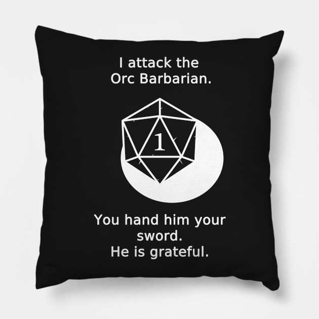 Dungeons and Fail - Critical Failure Attack Pillow by ExplosiveBarrel