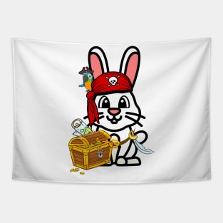 Cute bunny is a pirate Tapestry