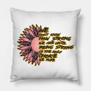 Breast Cancer Awareness Sunflower Pillow