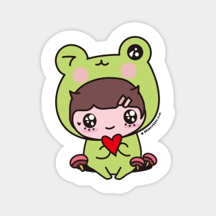 cute frog, cosplay frog, kawaii frog cartoon Magnet