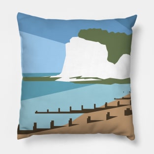 St Margaret’s Bay Beach and White Cliffs, Dover, Kent Pillow