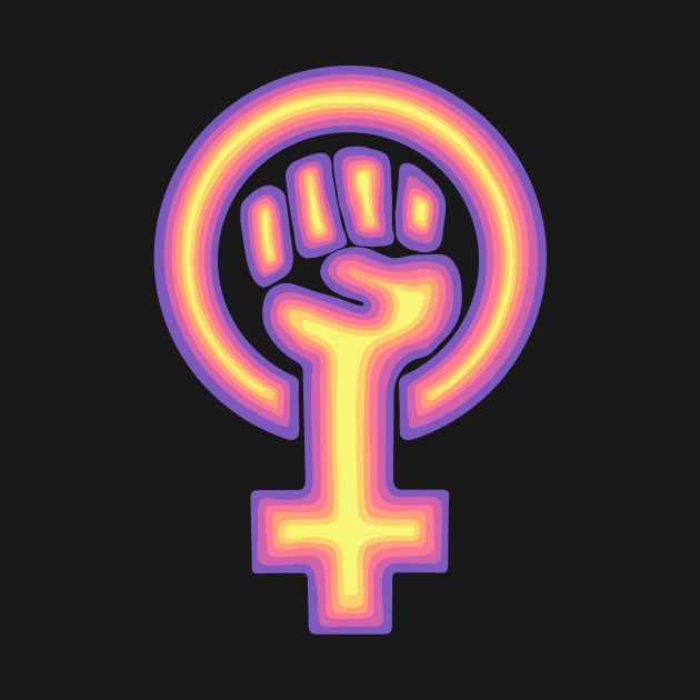 Pink and Yellow Feminist Symbol by Left Of Center