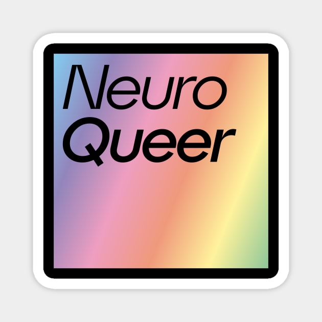 NeuroQueer Rainbow Block Logo Magnet by DivvyBiscuits